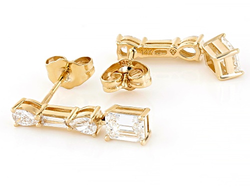 Prazana® Lab-Grown Diamonds 1.25ctw White Diamond 14k Yellow Gold Dangle Earrings, H SI