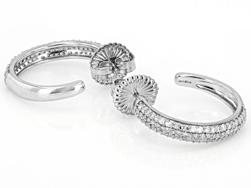 Prazana® Lab-Grown Diamonds 1.00ctw White Diamond Rhodium Over Sterling Silver Earrings, H SI
