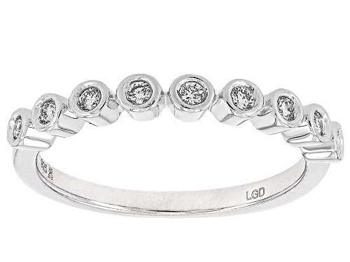 Prazana® Lab-Grown Diamonds 0.33ctw White Diamond Rhodium Over Sterling Silver Ring Set, H SI - Size 7