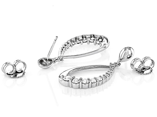 Prazana® Lab-Grown Diamonds 0.85ctw White Diamond Rhodium Over Silver Dangle Earrings, G-H SI