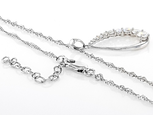 Prazana® Lab-Grown Diamonds 0.75ctw White Diamond Rhodium Over Sterling Silver Pendant, G-H SI