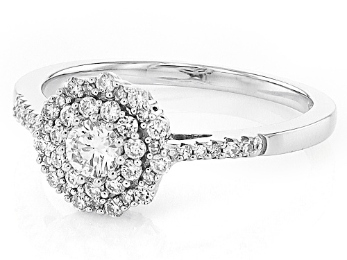 Prazana® Lab-Grown Diamonds 0.45ctw White Diamond Rhodium Over Sterling Silver Ring, G-H SI - Size 8