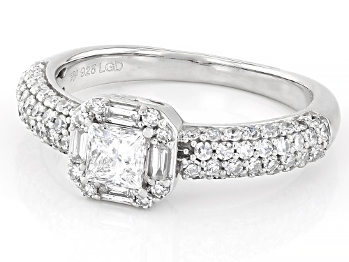 Prazana® Lab-Grown Diamonds 1.00ctw White Diamond Rhodium Over Sterling Silver Ring, H SI1 - Size 6