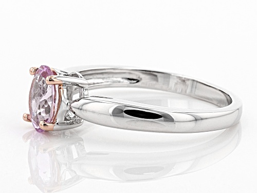 .74CT OVAL BRAZILIAN PRECIOUS PINK TOPAZ RHODIUM OVER STERLING SILVER SOLITAIRE RING - Size 9