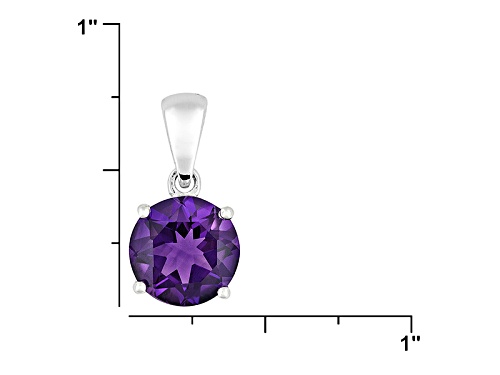 1.67ct Round Uruguayan Amethyst 14k White Gold Solitaire Pendant With Chain
