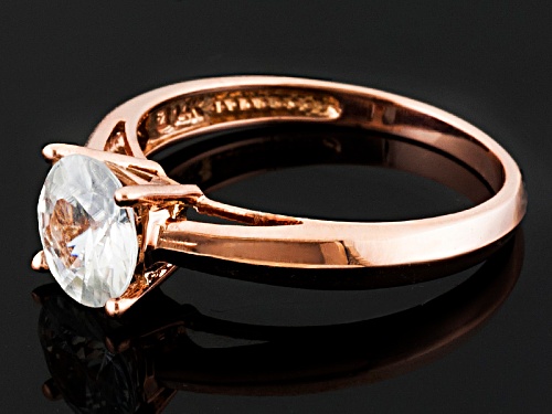 1.92ct Round White Zircon 14k Rose Gold Solitaire Ring - Size 9