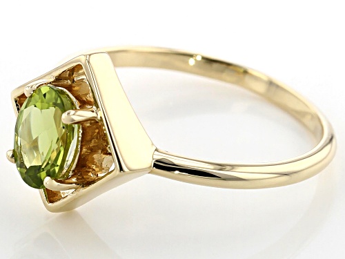 .72ct Oval Manchurian Peridot(TM) Solitaire 10k Yellow Gold Ring - Size 7