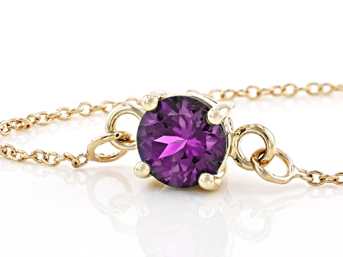 .47ct Round Lab Created Alexandrite Solitaire, 10k Yellow Gold Bracelet - Size 8