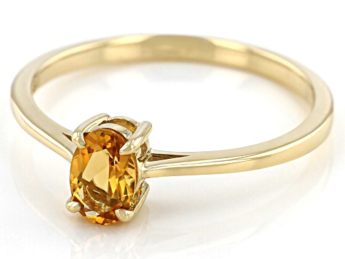 0.34ct  Oval Citrine 10k Yellow Gold Ring - Size 8