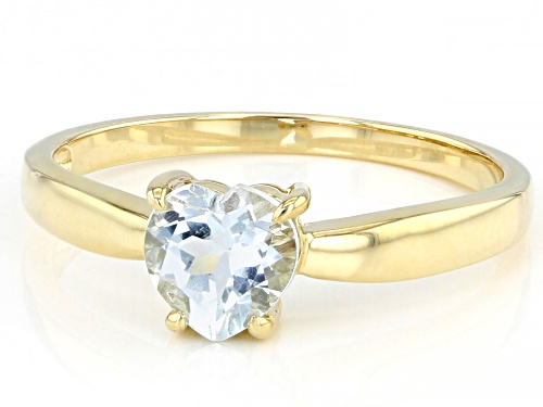 0.52ctw Heart Shape Aquamarine 10k Yellow Gold Ring - Size 7