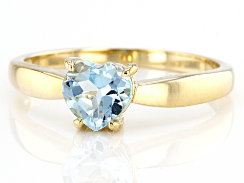 0.75ct Heart Shaped Glacier Topaz™ 10K Yellow Gold Solitaire Heart Ring - Size 6