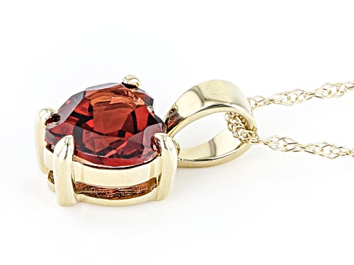 0.75ct Vermelho Garnet™ 10K Yellow Gold Heart Shaped Pendant With Chain