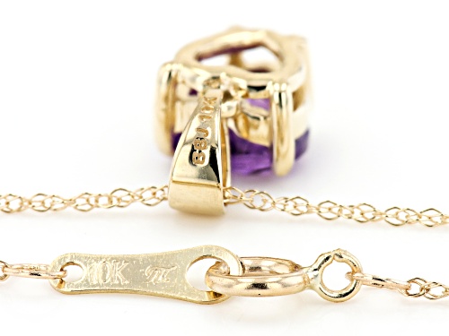 .55ct Heart Shape African Amethyst 10k Yellow Gold Pendant With Chain