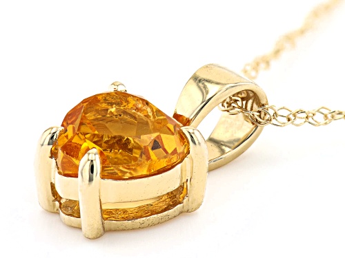 .60ct Heart Shape Brazilian Citrine 10k Yellow Gold Pendant With Chain