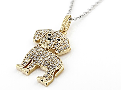 Lisa Mason For Bella Luce® 0.46ctw Diamond Simulant And Black Enamel Eterno™ Yellow Labrador Pendant