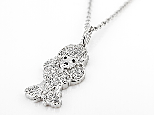 Lisa Mason For Bella Luce® 0.43ctw White Diamond Simulant Platinum Over Silver Poodle Pendant