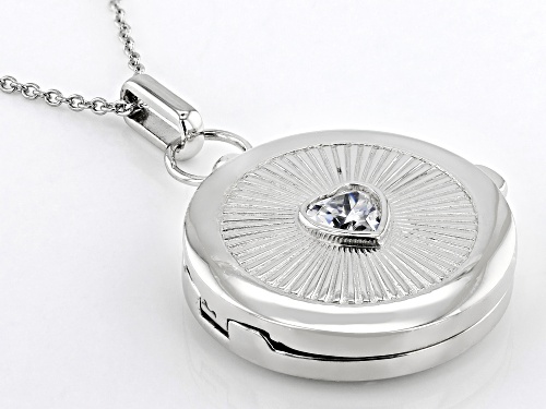 Lisa Mason For Bella Luce® 1.43ctw White Diamond Simulant Platinum Over Silver Heart of Love Pendant