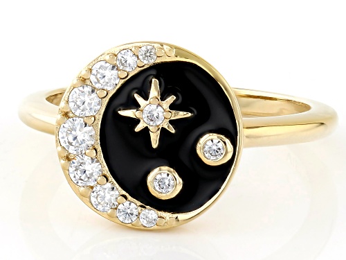 Lisa Mason For Bella Luce® 0.52ctw Diamond Simulant Eterno™ Yellow And Black Enamel Celestial Ring - Size 7