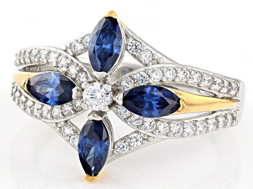 Lisa Mason For Bella Luce® 2.36ctw Tanzanite And White Diamond Simulants Platinum Over Silver Ring - Size 8