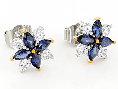 Lisa Mason For Bella Luce® 3.20ctw Tanzanite And Diamond Simulants Platinum Over Silver Earrings