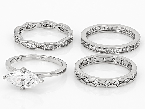 Lisa Mason For Bella Luce® 1.90ctw White Diamond Simulant Platinum Over Silver Celestial Ring - Size 10