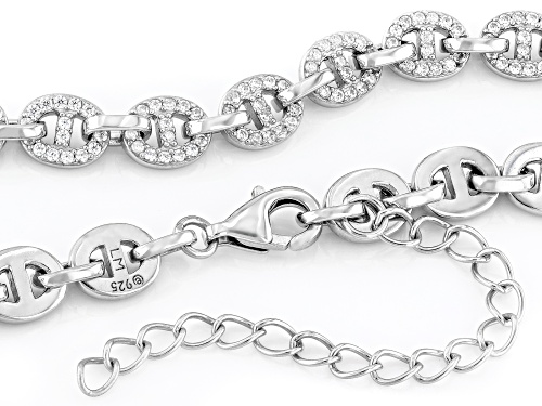 Lisa Mason For Bella Luce® 6.40ctw White Diamond Simulant Platinum Over Silver I Love You Necklace - Size 16