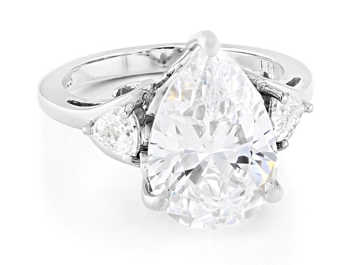 Lisa Mason For Bella Luce® 10.56ctw White Diamond Simulant Platinum Over Silver Perfect Cut Ring - Size 7