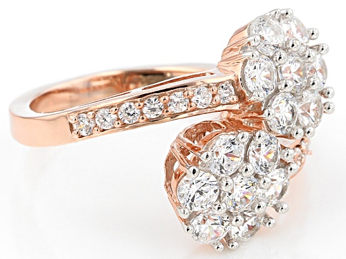 3.13ctw Bella Luce ® 18k Rose Gold Over Sterling Silver Floral Ring - Size 7