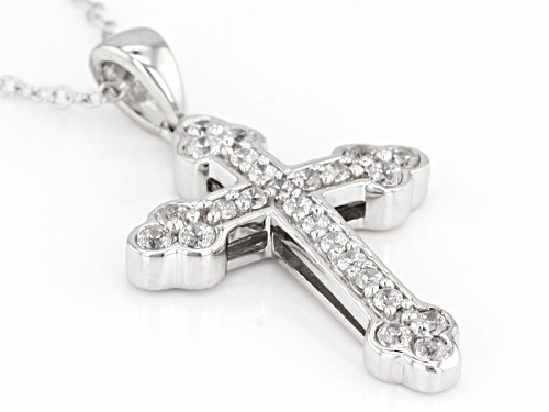 .95ctw Bella Luce ® Rhodium Over Sterling Silver Cross Pendant W/Chain