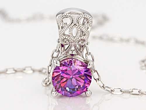 Bella Luce Luxe ™ with Fancy Purple Cubic Zirconia Rhodium Over Silver Pendant