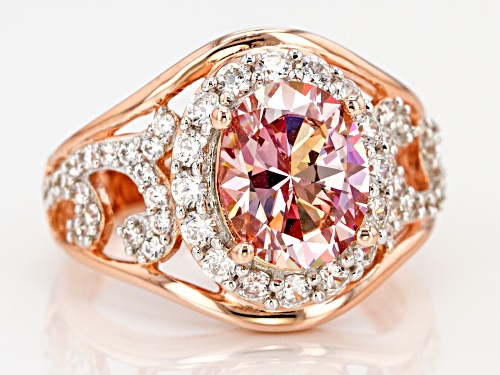 Bella Luce Luxe ™ Fancy Morganite Color And White Cubic Zirconia Eterno ™ Rose Ring - Size 5