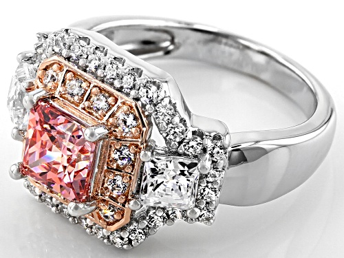 Bella Luce Luxe ™ Fancy Pink And White Cubic Zirconia Rhodium Over Sterling Silver Ring - Size 10