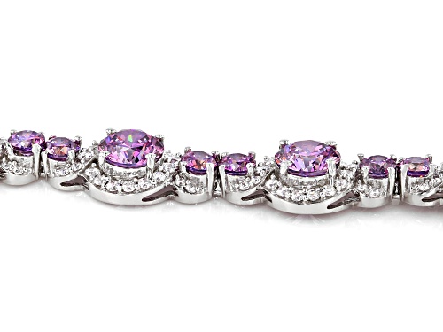Bella Luce Luxe™ Fancy Purple and White Cubic Zirconia Rhodium Over Silver Bracelet - Size 7.5