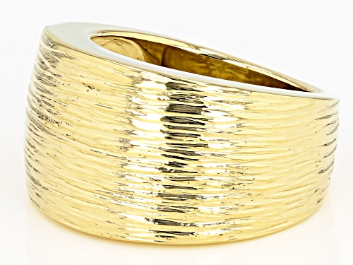 Moda Al Massimo® 18k Yellow Gold Over Bronze Satin Finish Cigar Band Ring - Size 11