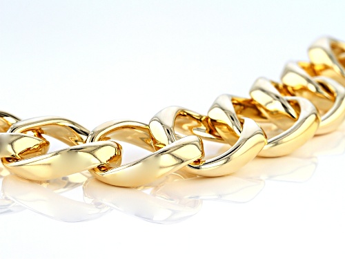 Moda Al Massimo® 18k Yellow Gold Over Bronze Open Curb 8 1/4 Inch Bracelet - Size 8.25