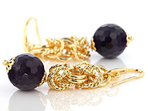 Moda Al Massimo® 18k Yellow Gold Over Bronze Byzantine Station Bead Dangle Earrings