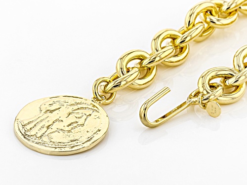 Moda Al Massimo® 18k Yellow Gold Over Bronze Rolo Coin 40 Inch Necklace - Size 40
