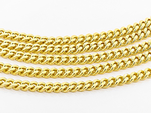 Moda Al Massimo® 18k Yellow Gold Over Bronze Multi-Strand Curb 20 Inch Necklace - Size 20