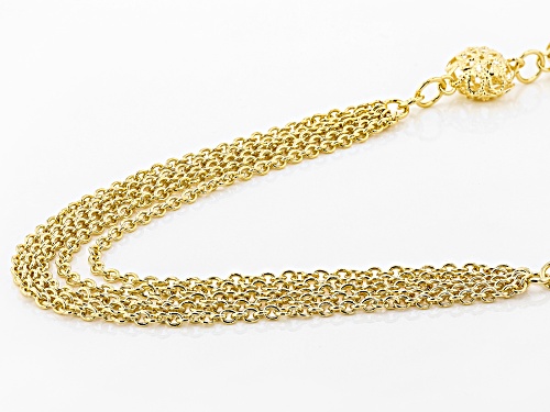 Moda Al Massimo® 18k Yellow Gold Over Bronze Multi-Strand Filigree Station 33 Inch Necklace - Size 33