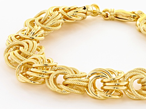 Moda Al Massimo® 18k Yellow Gold Over Bronze Designer Rosetta Link 8.5 inch Bracelet - Size 8.5