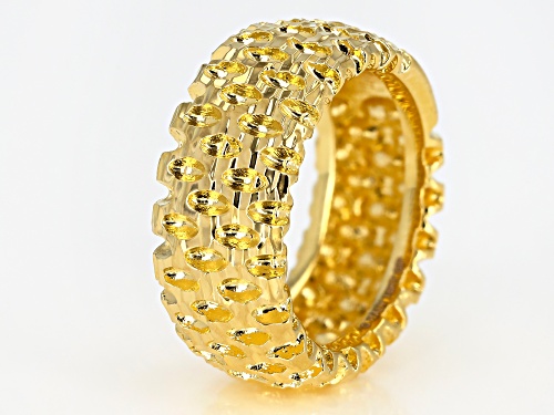 Moda Al Massimo® 18k Yellow Gold Over Bronze Diamond Cut Wide Band Ring - Size 8