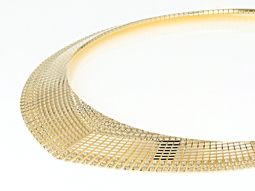 Moda Al Massimo® 18k Yellow Gold Over Bronze Textured Graduated Omega 18 inch Necklace - Size 18