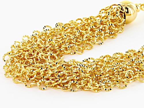 Moda Al Massimo® 18k Yellow Gold Over Bronze Multi-Row Diamond Cut Cable 20 inch Necklace - Size 20