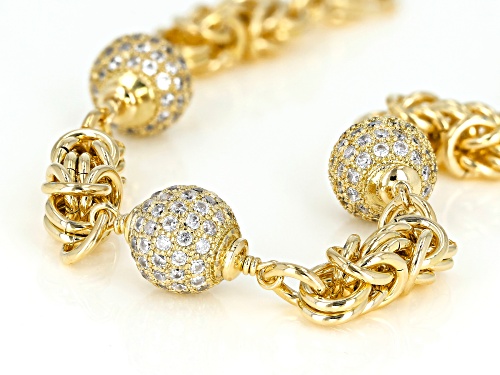 Moda Al Massimo® 7.75 Ctw Bella Luce (R) 18K Yellow Gold & Rhodium Over Bronze Ball Bracelet - Size 7.5