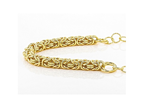18k Yellow Gold Over Bronze Byzantine and Cable 19 1/2 inch Necklace - Size 19.5