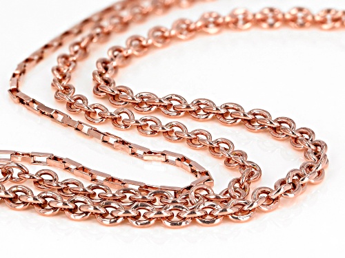 Moda Al Massimo® 18k Rose gold Over Bronze Multi-Chain 20
