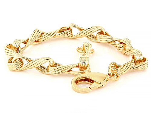 Moda Al Massimo™ 18k Yellow Gold Over Bronze Multi-Row Style Infinity Bracelet - Size 8.25