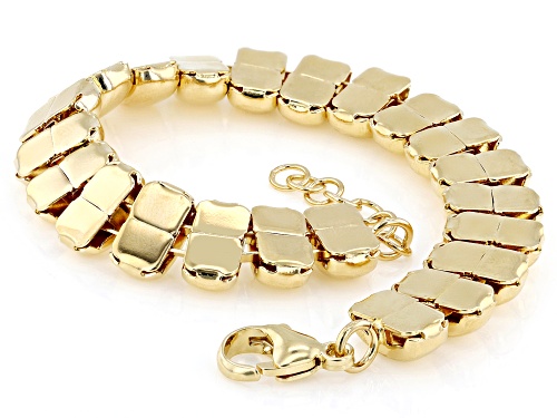 Moda Al Massimo® 18k Yellow Gold Over Bronze Bubble Link Bracelet - Size 7.5