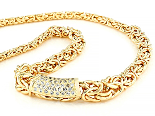 Moda Al Massimo® 18k Gold Over Bronze with Bella Luce® 1.00ctw Diamond Simulant Byzantine Necklace - Size 20