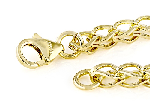 Moda Al Massimo® 18k Yellow Gold Over Bronze Round Curb Bracelet. Made in Italy. - Size 8